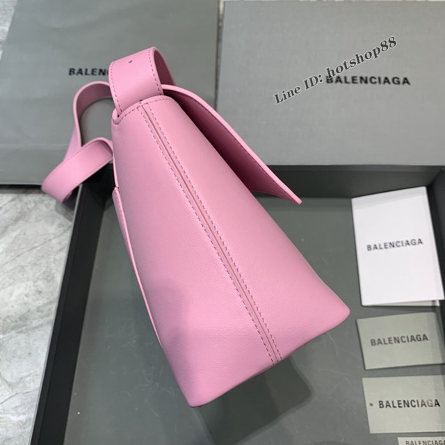 Balenciaga巴黎世家專櫃爆款大號粉色銀扣Hourglass沙漏包 fyj1829